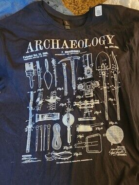 Archaeology Patent Tools Graphic T-Shirt Black Gildan XL